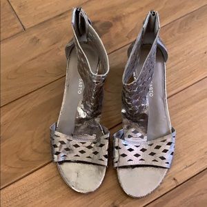 Franco Sarto metallic dark silver sandals